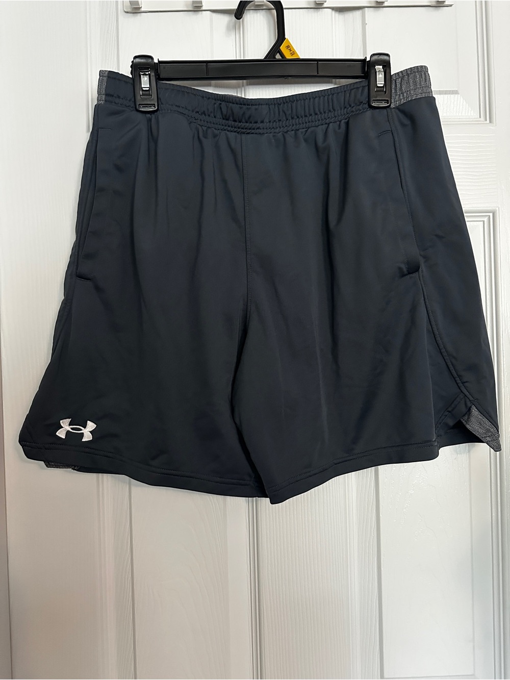 Under Armour Men's Dark Gray Athletic Shorts with Gray Waistband